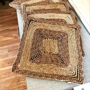 Set of 6 Vintage Raffia Placemats